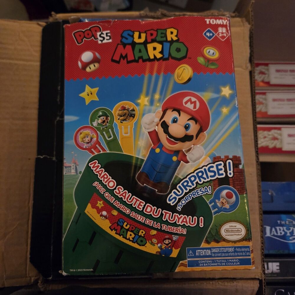 TOMY Pop Up Super Mario Surprise Game Nintendo 2025 2-4 Players w/ Box